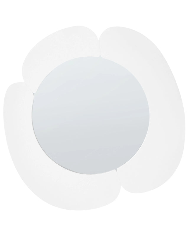 Wall Mirror White MDF Irregular Shape Decorations Home Accessories Decorative Beliani