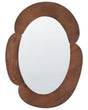 Wall Mirror Dark Brown MDF Irregular Oval Shape Decorations Home Accessories Decorative Beliani