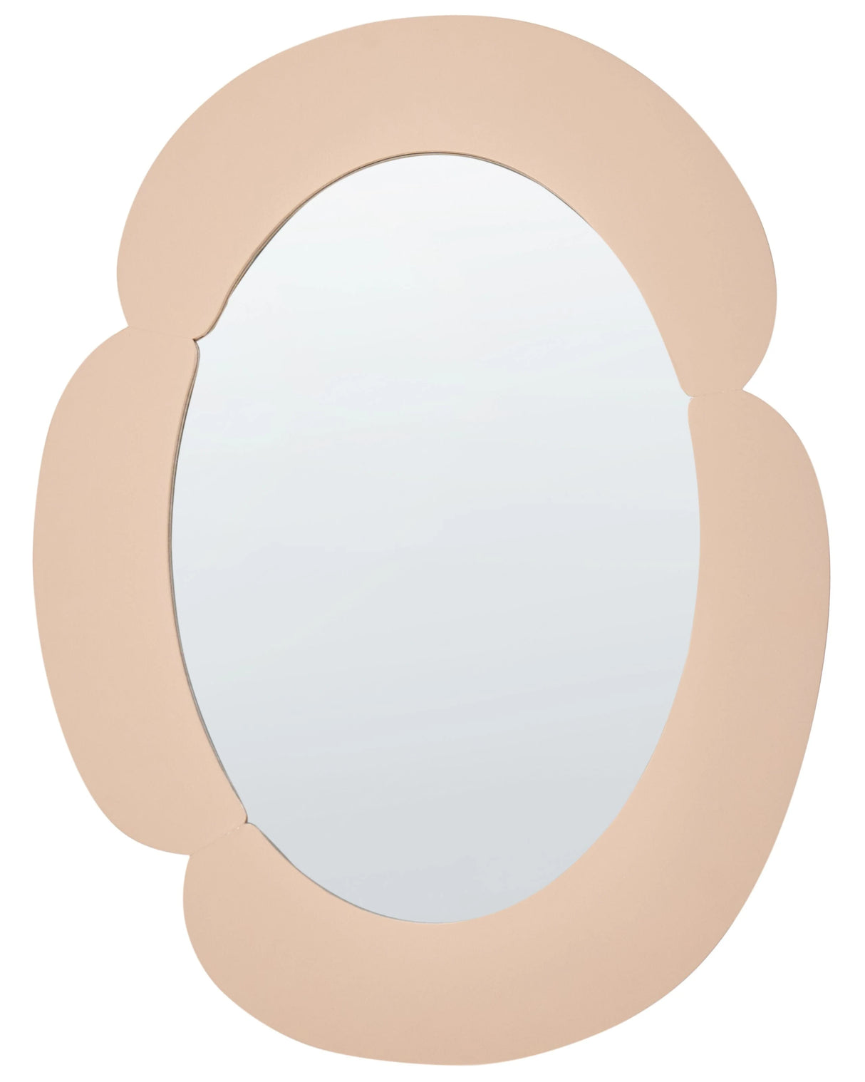Wall Mirror Beige MDF Irregular Oval Shape Decorations Home Accessories Decorative Beliani