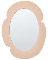 Wall Mirror Beige MDF Irregular Oval Shape Decorations Home Accessories Decorative Beliani