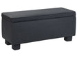 Storage Bench Black Fabric Easy-to-Clean Upholstery Wooden Legs Lift Up Top Hallway Modern Beliani