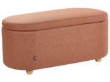 Storage Bench Golden Brown Fabric Water-repellent Finish Upholstered Ottoman with Storage Hallway Seat Beliani
