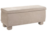 Storage Bench Beige Fabric Upholstery Wooden Legs Lift Up Top Hallway Modern Beliani