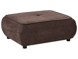 Ottoman Dark Brown Fabric Square Footstool Quality Upholstery Padded Decorative Mid-Century Modern Style Living Room Beliani