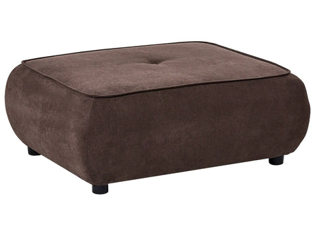 Ottoman Dark Brown Fabric Square Footstool Quality Upholstery Padded Decorative Mid-Century Modern Style Living Room Beliani