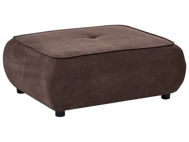 Ottoman Dark Brown Fabric Square Footstool Quality Upholstery Padded Decorative Mid-Century Modern Style Living Room Beliani