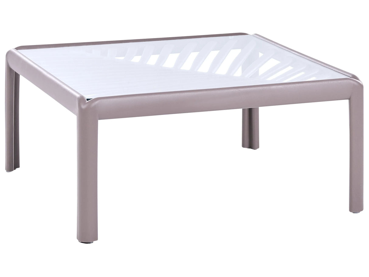 Garden Coffee Table Taupe Synthetic Frame 69 x 69 cm Outdoor Modern Style Beliani