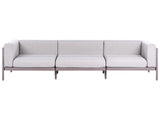 3 Seater Garden Sofa Taupe Synthetic Frame Outdoor with Cushions Modern Style Beliani