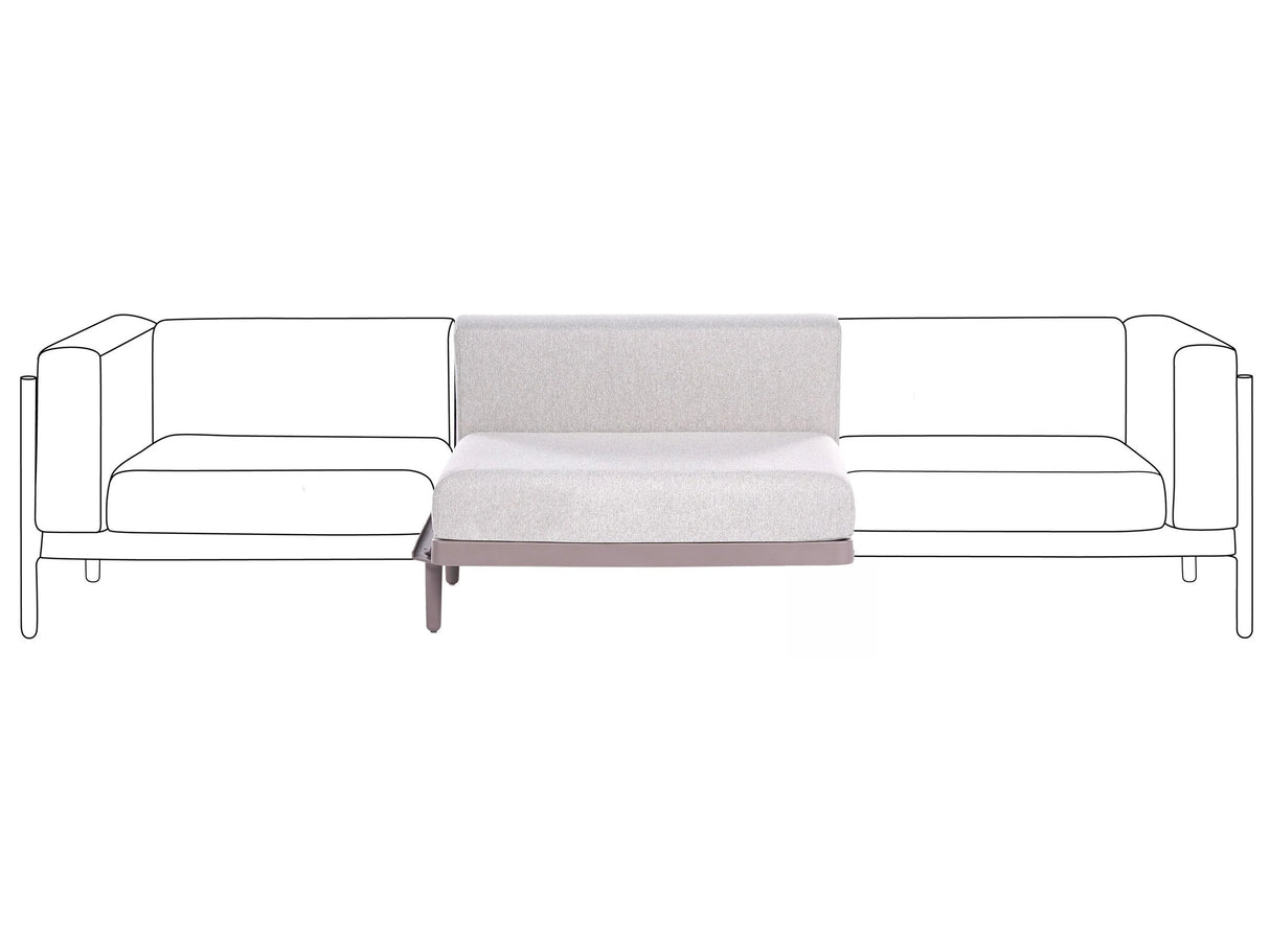 Sofa Extension Module Garden Sofa Taupe Synthetic Frame Armless Design Outdoor with Cushions Modern Style Beliani