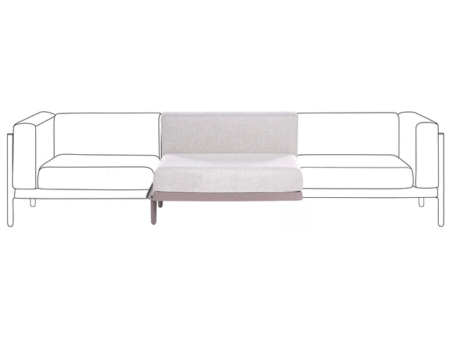 Sofa Extension Module Garden Sofa Taupe Synthetic Frame Armless Design Outdoor with Cushions Modern Style Beliani