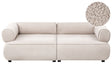 3 Seater Sofa Beige Boucle Rolled Armrests Quality Upholstery Couch Tufted Seat Decorative Mid-Century Modern Style Living Room Beliani