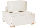 1-Seat Section Off-White Fabric Upholstery Solid Wood Legs Quilted Seat Living Room Modern Style Beliani