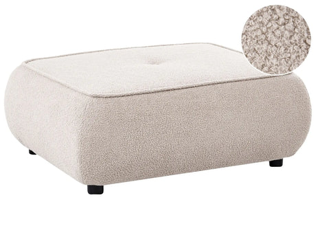 Ottoman Beige Boucle Square Footstool Quality Upholstery Padded Decorative Mid-Century Modern Style Living Room Beliani