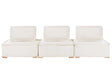 3 Seater Modular Sofa Off-White Fabric Upholstery Solid Wood Legs Quilted Seat Living Room Modern Style Beliani
