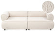 3 Seater Sofa Off-White Boucle Rolled Armrests Quality Upholstery Couch Tufted Seat Decorative Mid-Century Modern Style Living Room Beliani