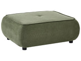 Ottoman Green Fabric Square Footstool Water-Repellent Upholstery Padded Decorative Mid-Century Modern Style Living Room Beliani