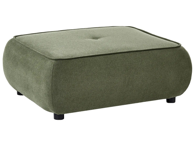Ottoman Green Fabric Square Footstool Water-Repellent Upholstery Padded Decorative Mid-Century Modern Style Living Room Beliani