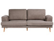 3 Seater Sofa Brown Fabric Soft Back Cushions Modern Decor Style Beliani
