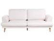 3 Seater Sofa Light Beige Fabric Soft Back Cushions Modern Decor Style Beliani