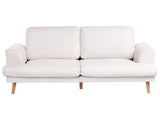 3 Seater Sofa Light Beige Fabric Soft Back Cushions Modern Decor Style Beliani