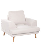 Armchair Light Beige Fabric Soft with Flared Armrests Decor Living Room Beliani