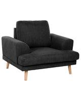 Armchair Black Fabric Soft with Flared Armrests Decor Living Room Beliani