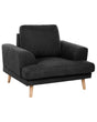 Armchair Black Fabric Soft with Flared Armrests Decor Living Room Beliani