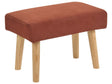 Footstool Orange Polyester Upholstery with Wooden Legs Solid Pattern Scandinavian Style Beliani