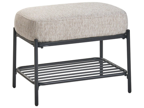 Shoe Bench Beige Fabric Upholstered Hallway Bench with Shelf Padded Seat Beliani