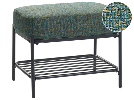 Shoe Bench Multicolour Fabric Upholstered Hallway Bench with Shelf Padded Seat Beliani