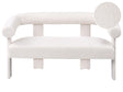 2 Seater Sofa Off-White Boucle Upholstery Retro Design Upholstered Legs Living Room Beliani