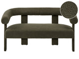 2 Seater Sofa Green Boucle Upholstery Retro Design Upholstered Legs Living Room Beliani