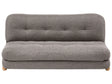Sofa Bed Dark Grey Faux Linen Upholstery Wooden Legs 2 Seater Sleeping Function Quilted Living Room Bedroom Guest Room Beliani