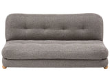 Sofa Bed Dark Grey Faux Linen Upholstery Wooden Legs 2 Seater Sleeping Function Quilted Living Room Bedroom Guest Room Beliani
