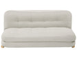 Sofa Bed Off-White Faux Linen Upholstery Wooden Legs 2 Seater Sleeping Function Quilted Living Room Bedroom Guest Room Beliani
