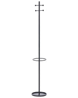 Coat Rack Black Steel Metal 180 cm Freestanding Clothes Stand with Umbrella Stand Modern Hallway Beliani