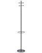 Coat Rack Black Steel Metal 180 cm Freestanding Clothes Stand with Umbrella Stand Modern Hallway Beliani
