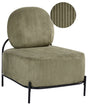 Armchair Green Corduroy Upholstery Metal Frame Retro Inspired Style Beliani
