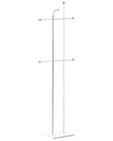 Coat Rack Silver Steel Metal 162 cm Freestanding Clothes Stand 6 Hooks Modern Hallway Beliani