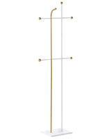 Coat Rack Gold Steel Metal 162 cm Freestanding Clothes Stand 6 Hooks Modern Hallway Beliani