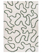 Area Rug Light Beige with Green Viscose Abstract Pattern 160 x 230 cm Modern Glam Style Beliani