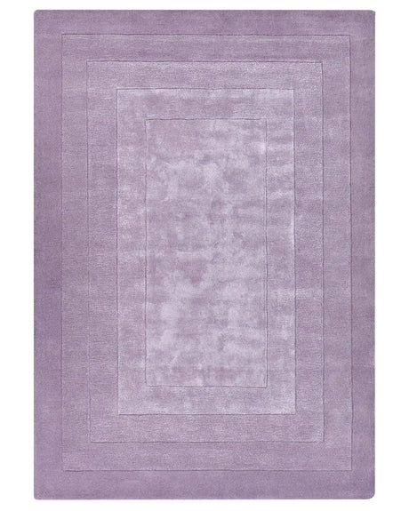 Area Rug Violet Viscose and Wool Solid Pattern 160 x 230 cm Modern Glam Style Beliani
