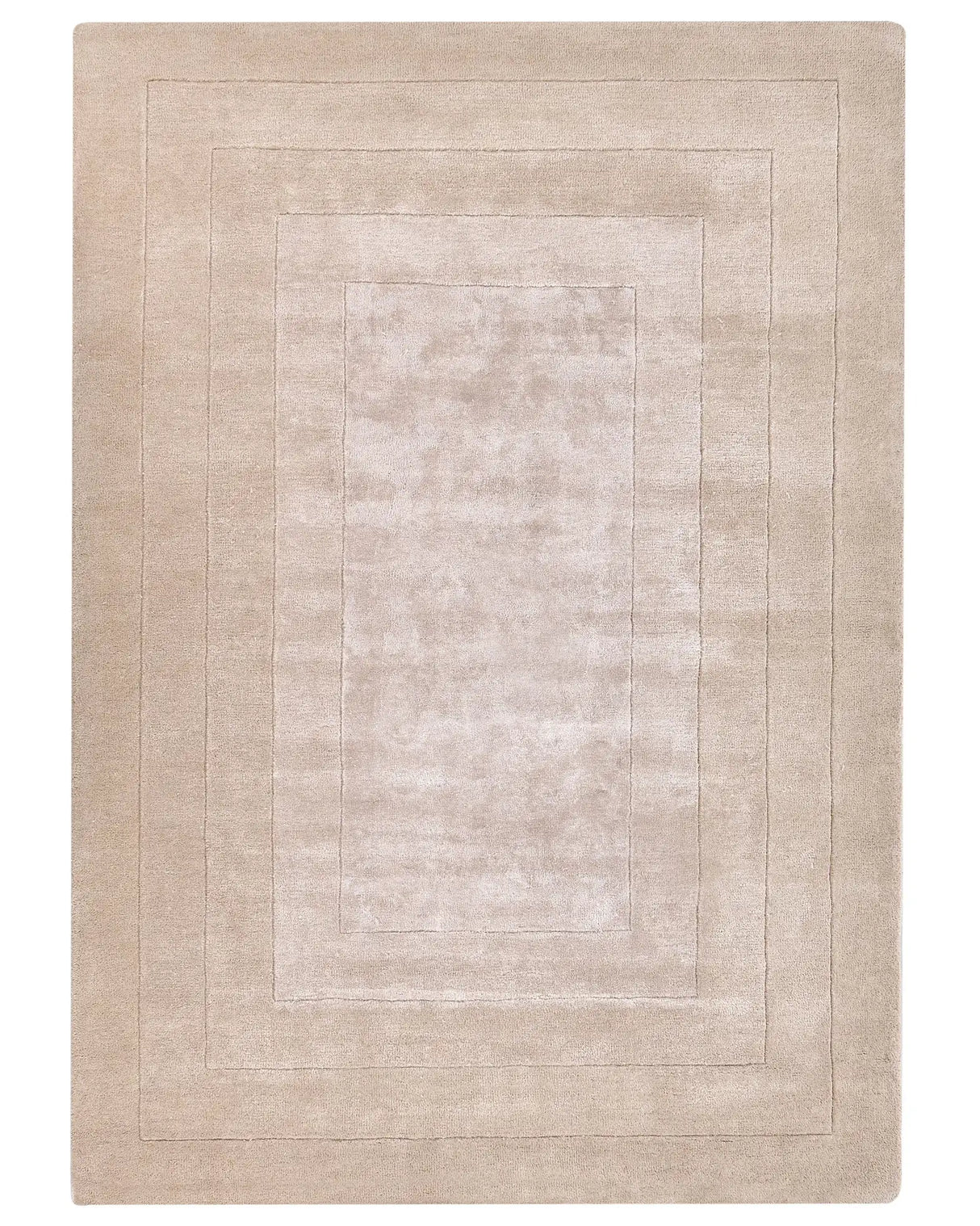 Area Rug Beige Viscose and Wool Solid Pattern 160 x 230 cm Modern Glam Style Beliani