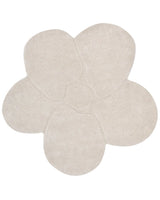 Area Rug Light Beige Wool 140 x 140 cm Irregular Flower Shape Accent Rug Beliani