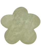Area Rug Light Green Wool 140 x 140 cm Irregular Flower Shape Accent Rug Beliani