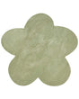 Area Rug Light Green Wool 140 x 140 cm Irregular Flower Shape Accent Rug Beliani