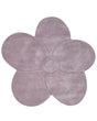 Area Rug Violet Wool 140 x 140 cm Irregular Flower Shape Accent Rug Beliani