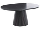 Dining Table Black Ash Wood  MDF Top Legs Extendable Modern Industrial Style Beliani