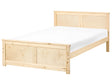 Storage Bed Natural Pine Wood MDF Birch Wood EU Small Double Size 4ft Headboard Scandinavian Beliani