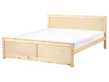 Storage Bed Natural Pine Wood MDF Birch Wood EU King Size 5ft3 Headboard Scandinavian Beliani